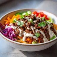 Loaded Burger Bowl with Special Sauce and Seasoned Beef