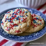 Fourth of July Sprinkle Cookies: Chewy