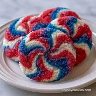 Red White and Blue Pinwheel Cookies