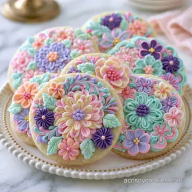 Beautiful Floral Sugar Cookies for 20 Recipe Card