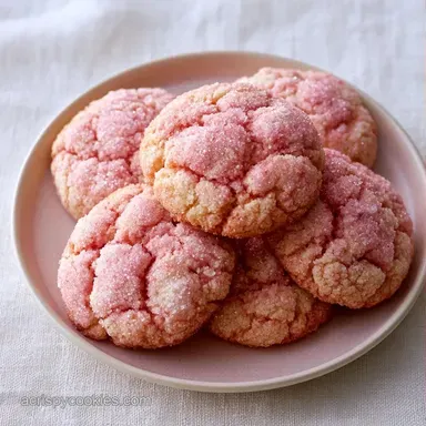 Chewy Strawberry Sugar Cookies in 45 Min Recipe Card