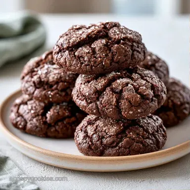 Crackly Top Brownie Cookies: Fudgy Recipe Card