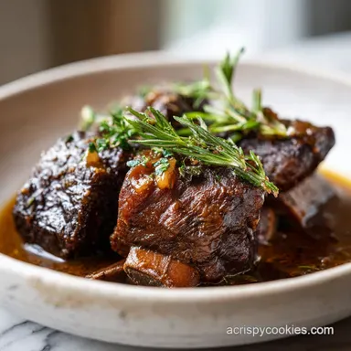 Braised Short Ribs: Slow Cooker for 5 Servings Recipe Card