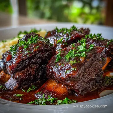 Crock Pot Short Ribs with Red Wine: 8 Hour Cook Recipe Card