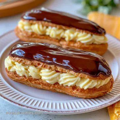 Eclairs with Pastry Cream: Shatter Crisp Recipe Card