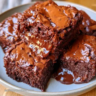 Dark Chocolate Brownies for 16 Servings Recipe Card
