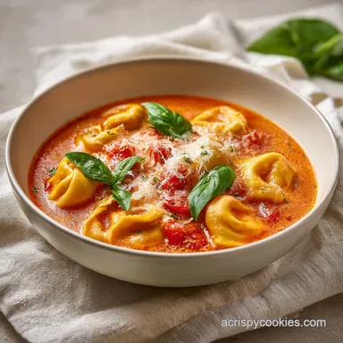 Cheesy Tomato Tortellini Soup in 30 Minutes Recipe Card