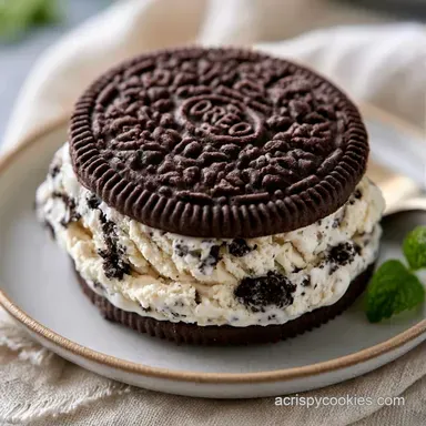 Oreo Ice Cream Sandwiches for 6 Servings Recipe Card