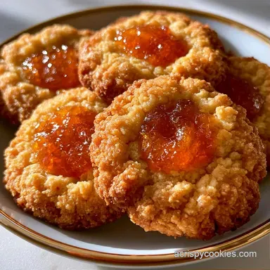 Peach Cobbler Thumbprint Cookies: Baked Recipe Card