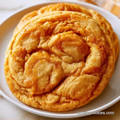 Chewy Pumpkin Swirl Cookies Recipe Card