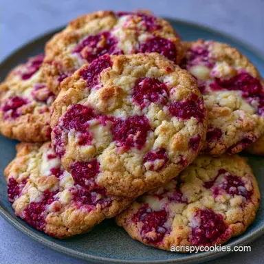 Raspberry White Chocolate Cookies for 18