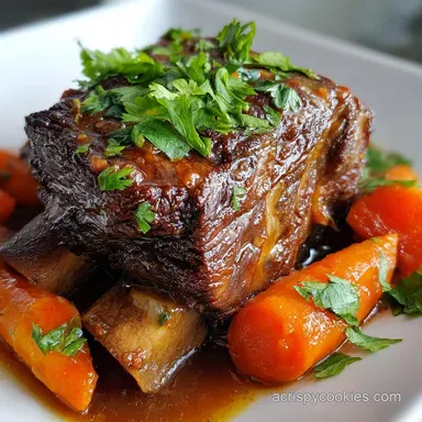 Beef Short Ribs Recipe Slow Cooker for 4 Servings Recipe Card