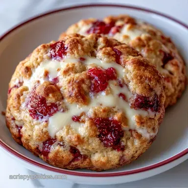 Chewy Strawberry White Chocolate Cookies Recipe Card
