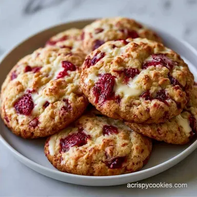 Chewy Strawberry White Chocolate Cookies