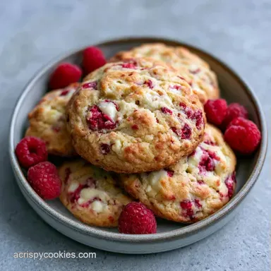 White Chocolate Raspberry Cookies: 29 Min Recipe Card