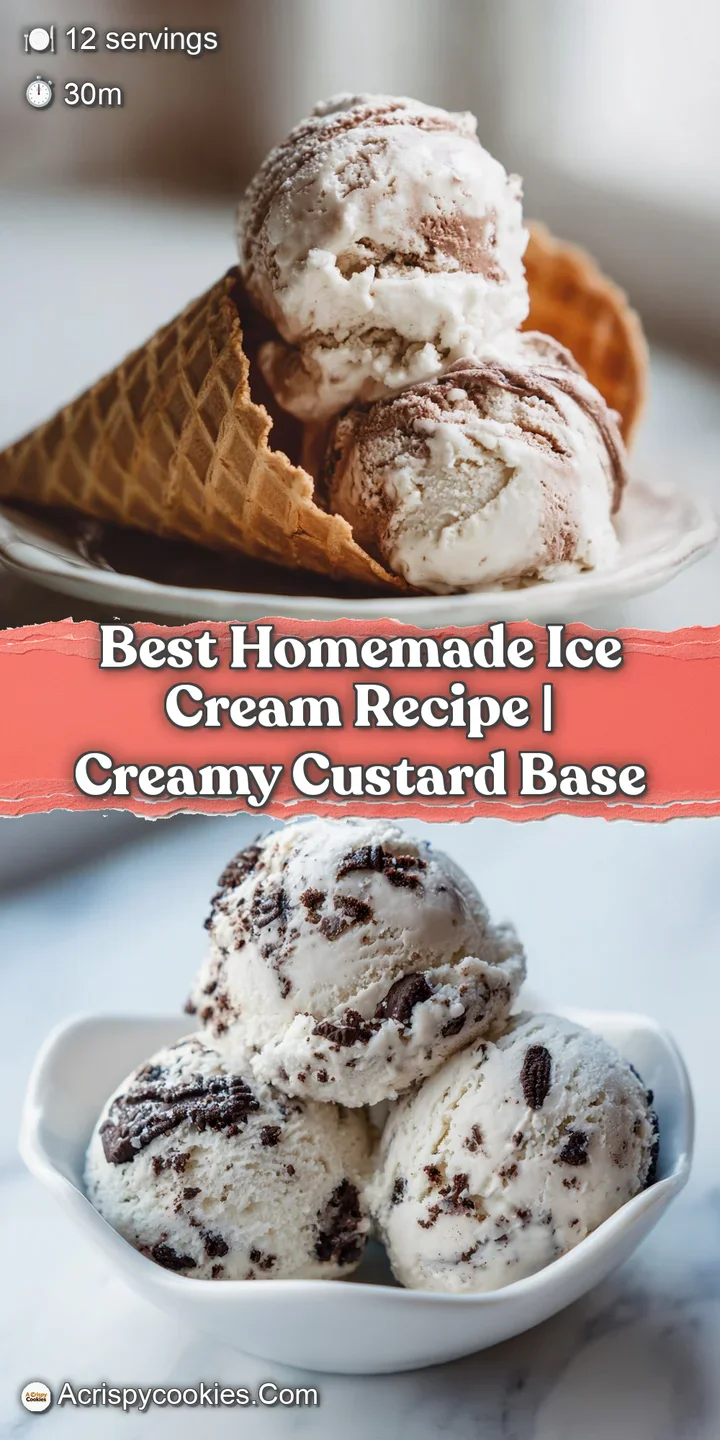 Close-up of creamy, light yellow custard ice cream with tiny specks of vanilla, showcasing its smooth texture.