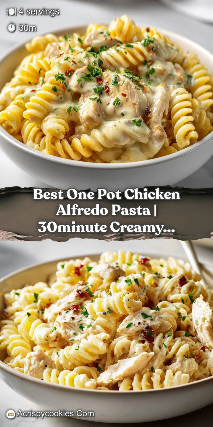 Close-up of a fork lifting saucy fettuccine, revealing tender chicken and a dusting of Parmesan.