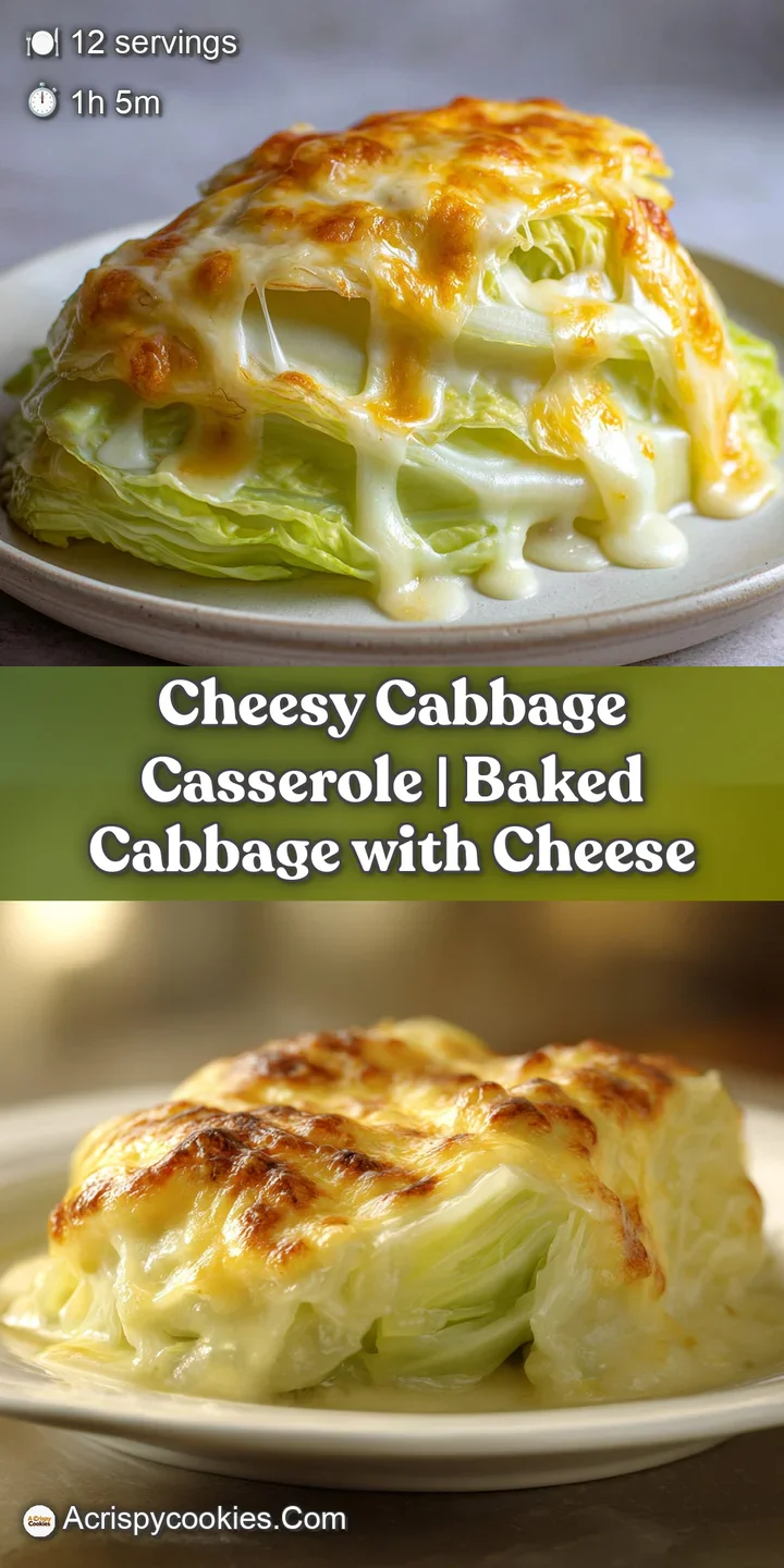 Extreme close-up of gooey melted cheese stretching over tender, pale green cabbage in a rich, creamy white sauce.