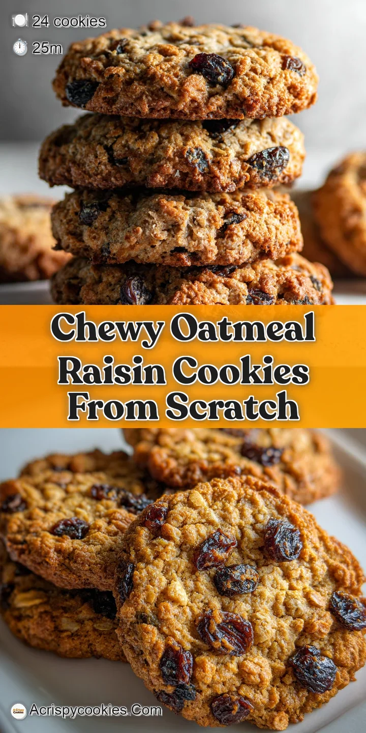 Close-up of a moist oatmeal raisin cookie revealing plump raisins and visible texture, promising a soft, chewy bite.