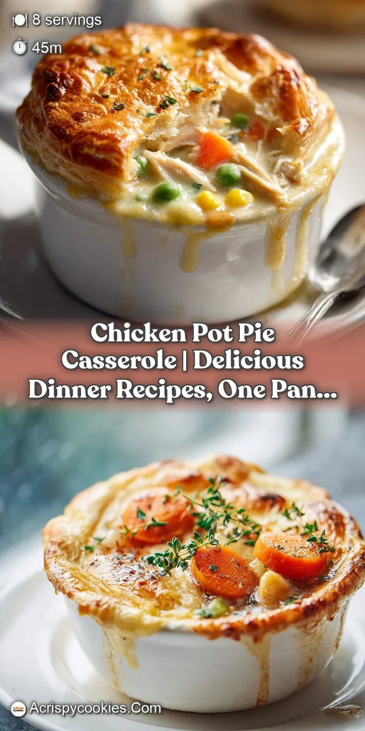 Close-up of bubbling chicken pot pie filling, showcasing tender chicken and bright green peas.