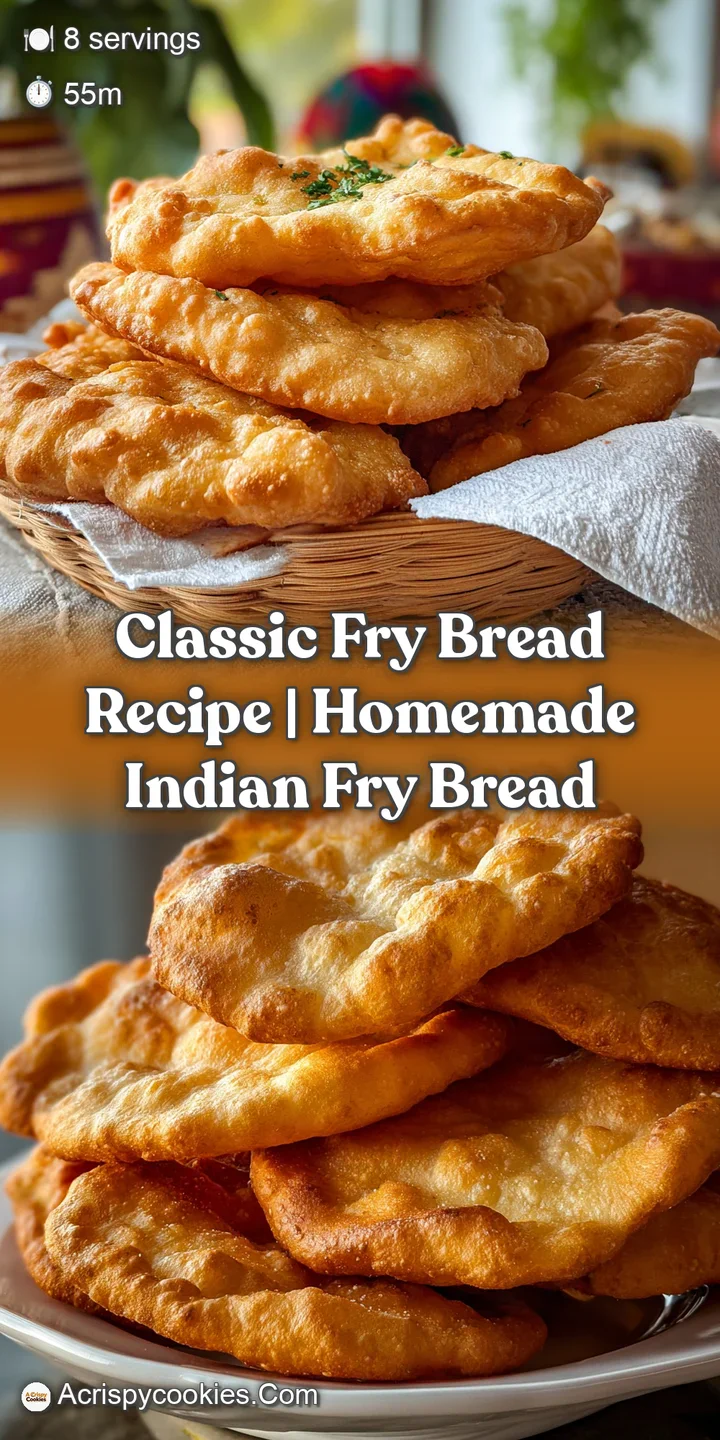 Close-up of a warm, golden-brown piece of fry bread. Lightly dusted with powdered sugar, showcasing its airy texture.