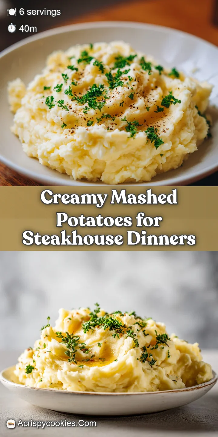 Close-up of rich, buttery mashed potatoes. Wisps of steam rise above the creamy swirls, hinting at warmth and comfort.