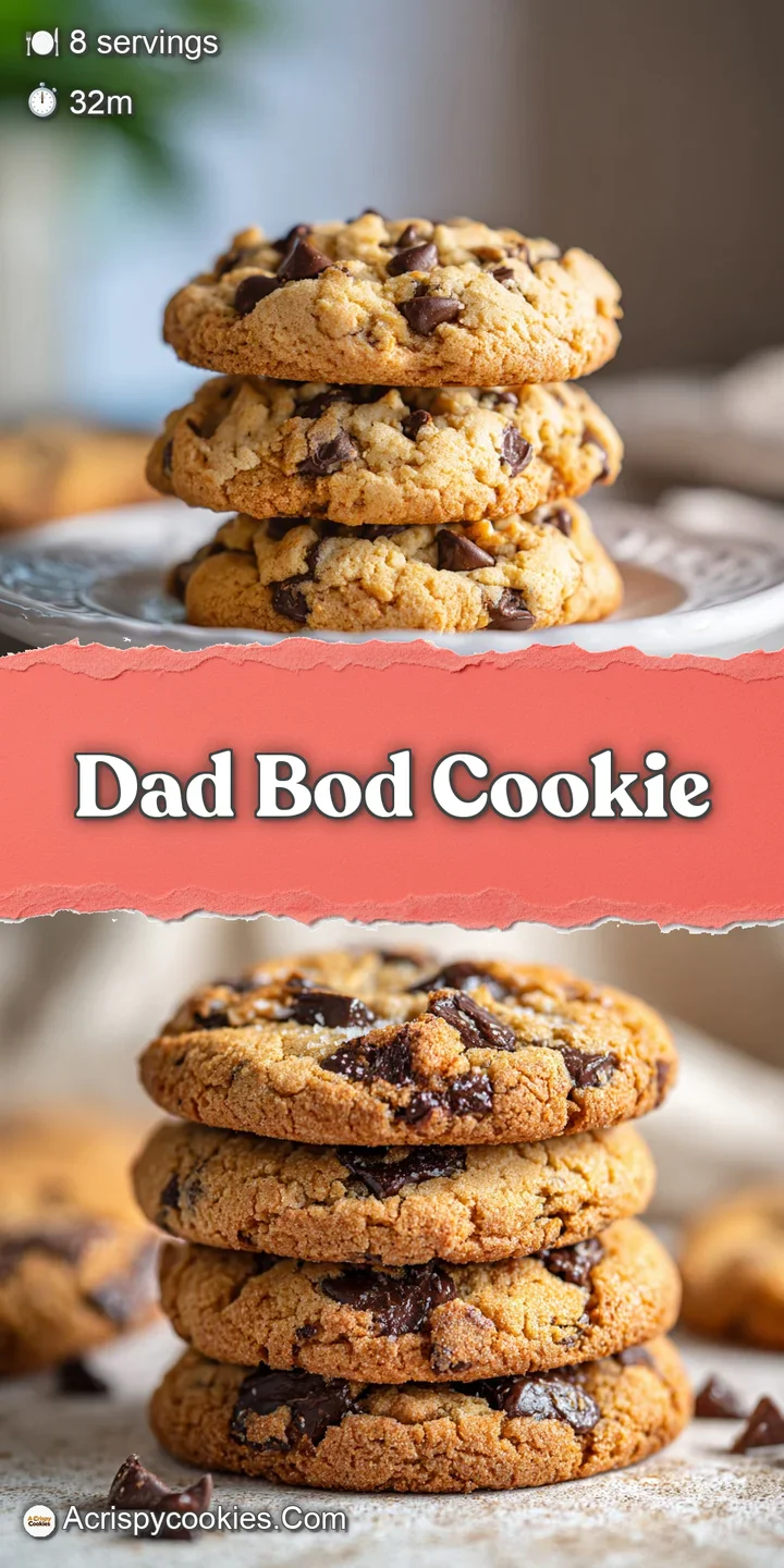 Close-up shows a warm, soft cookie with visible ripples and a slightly underbaked center. Golden brown hues are appealing.