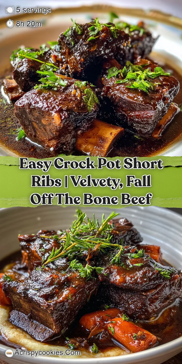 Close-up of meltingly tender short rib, its dark, savory crust glistening under the warm light. A rich and flavorful exper...