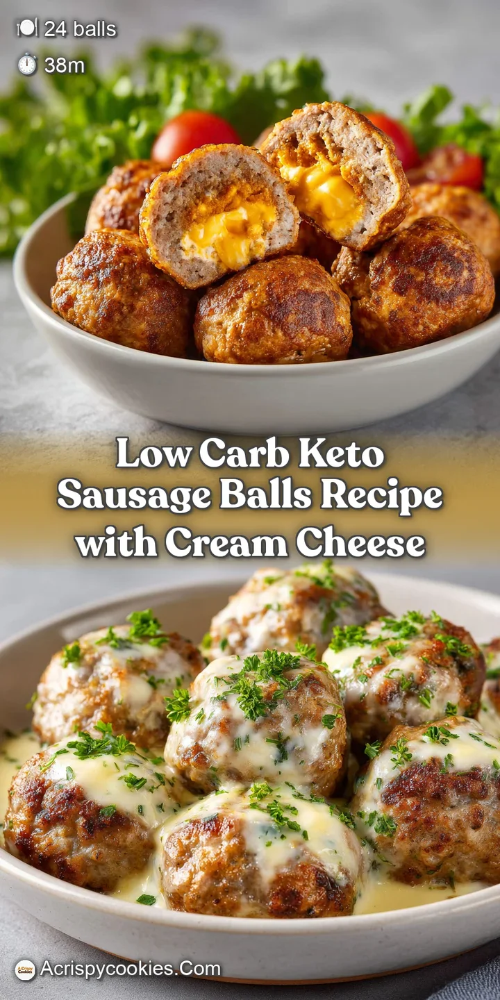 Close-up of a plump, golden-brown sausage ball, showcasing its savory texture and inviting aroma.