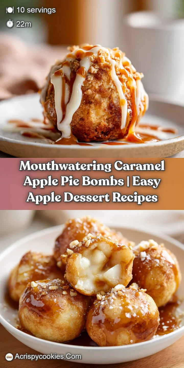 Close-up of a cracked pastry bomb revealing a molten caramel and spiced apple filling, steam gently rising.