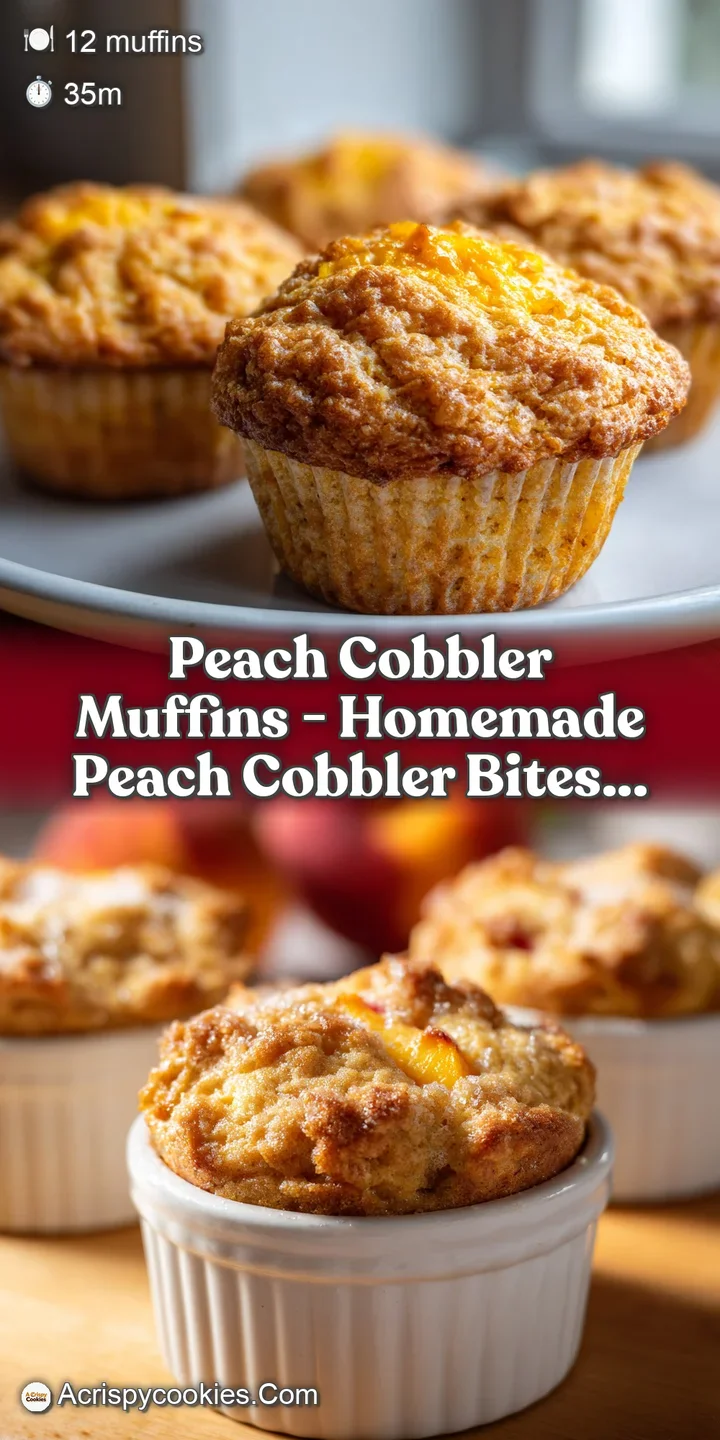 Close-up of a muffin's soft interior revealing sweet, tender baked peaches.