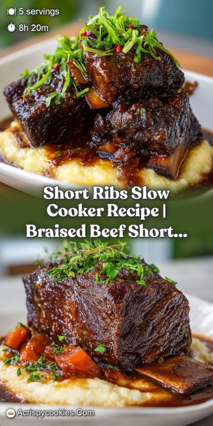 Close-up of intensely flavorful short ribs, falling apart at the touch, bathed in a deeply colored, glossy, and savory gravy.