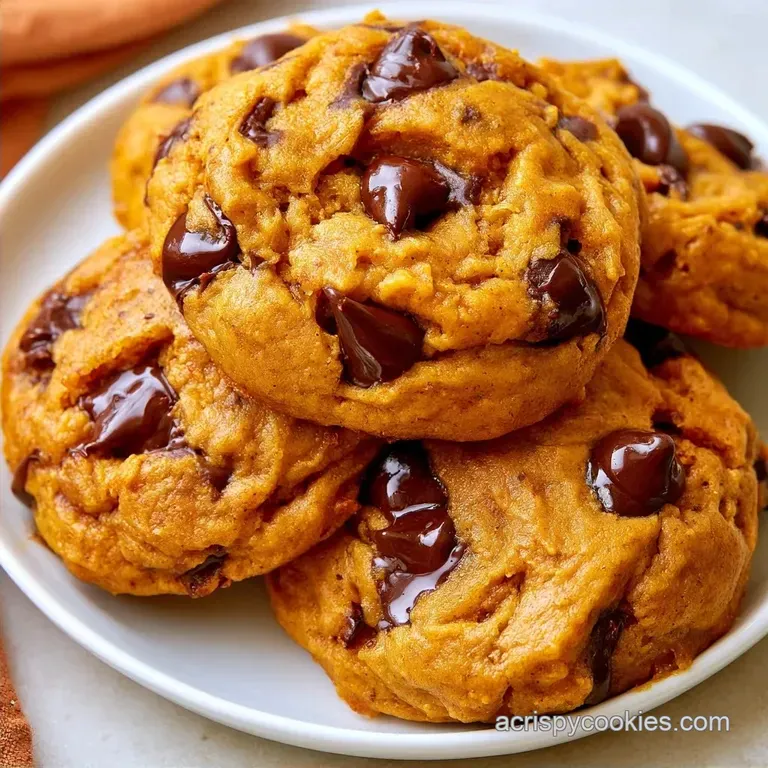 Healthier 4 Ingredient Pumpkin Chocolate Chip Cookies