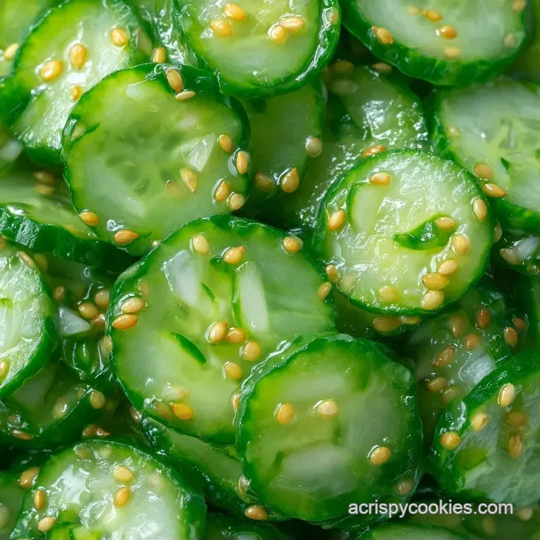 Vibrant green pickle slices arranged in a rustic glass jar with aromatic spices and a clear, shimmering brine.