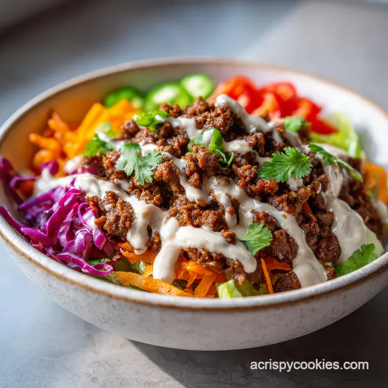 Loaded Burger Bowl with Special Sauce and Seasoned Beef