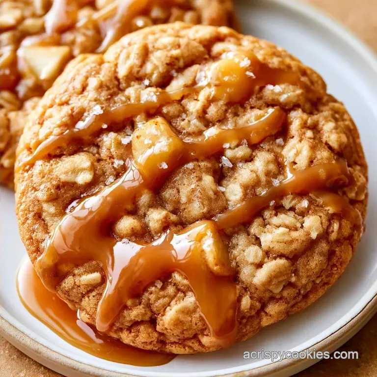 Salted Caramel Apple Oatmeal Cookies