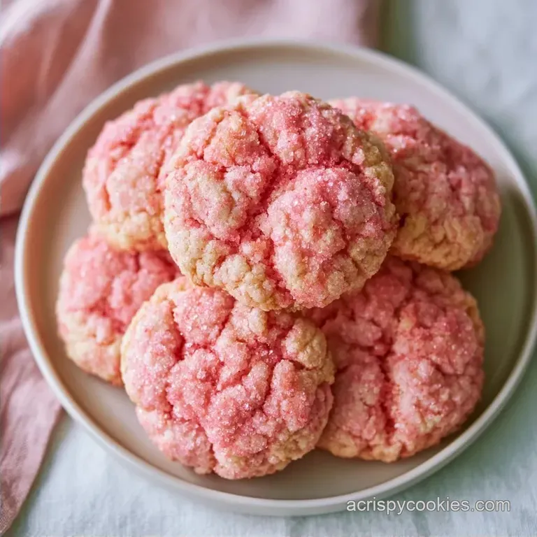 Chewy Strawberry Sugar Cookies with Strawberry Powder