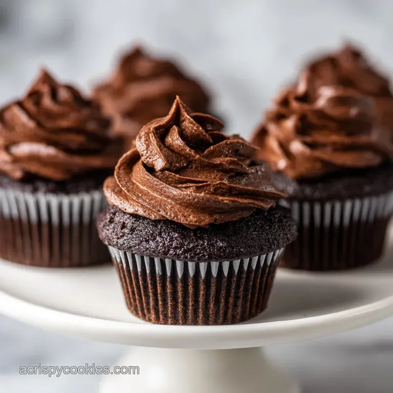 A single, decadent chocolate cupcake topped with ganache, sitting on a delicate dessert plate, lit to highlight its textures.