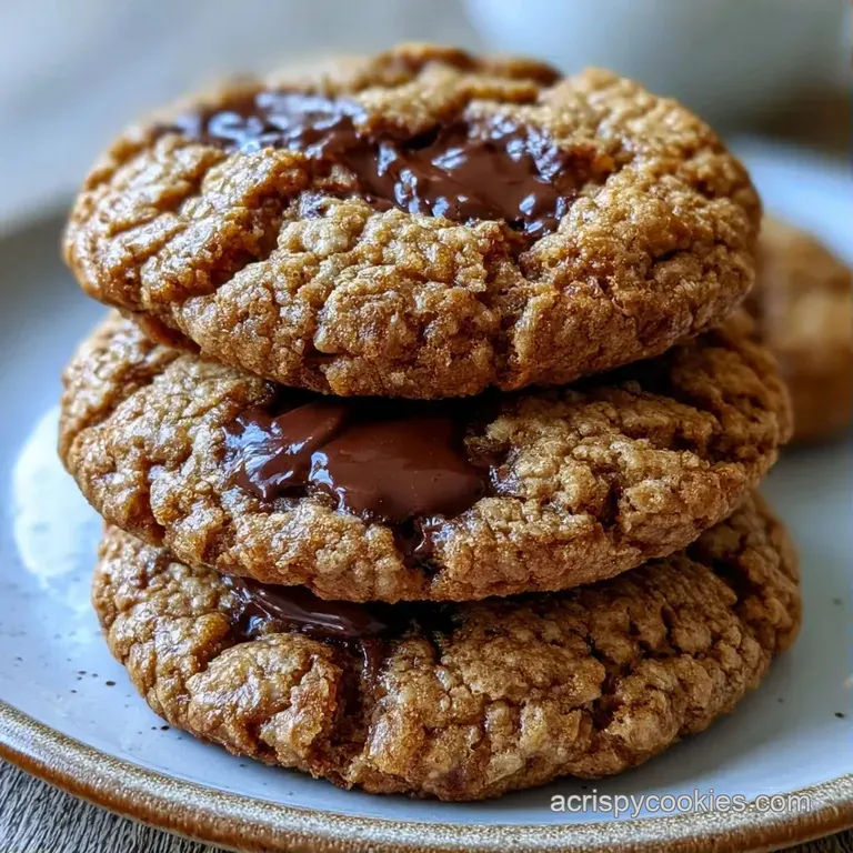 A neat stack of rich chocolate cookies on a white ceramic plate, dusted with powdered sugar and fresh mint leaves.
