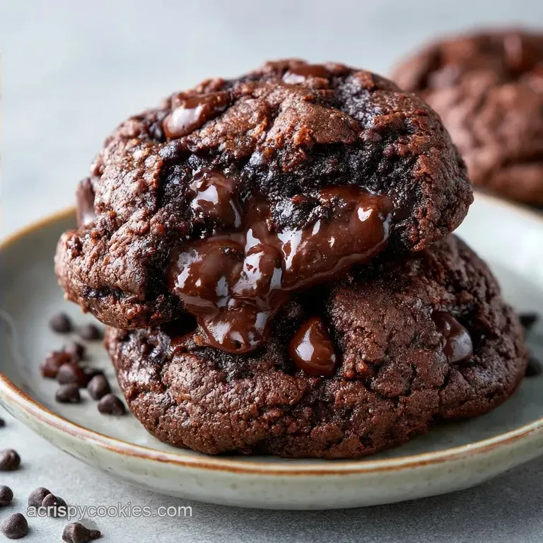 Double Chocolate Fudgy Cookies with Dutch Cocoa