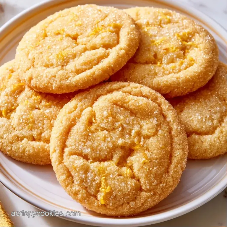 A neat stack of tender, buttery citrus cookies beside fresh lemon slices and a sprig of mint on a white ceramic plate.