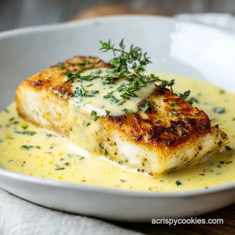 Elegant plate featuring a pearly white halibut fillet, lemon wedge, and bright green asparagus, accented by a scattering o...
