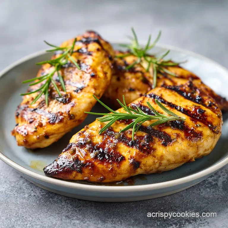Sliced golden-brown chicken breasts arranged neatly with vibrant lemon wedges and fresh herbs on a white plate.
