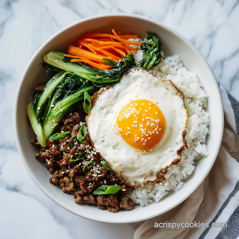 Richly colored, savory beef mixture artfully arranged in a white bowl, topped with sesame seeds and fresh cilantro.