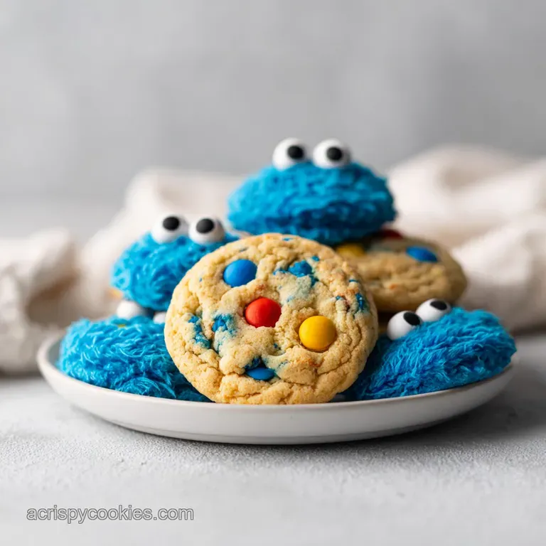 Electric Blue Loaded Halloween Cookie Monster Cookies