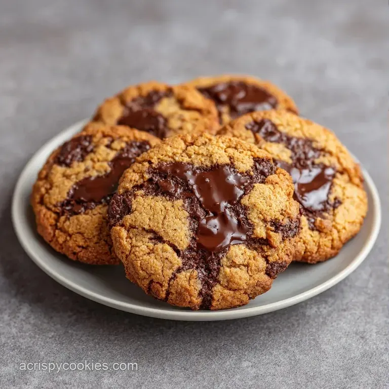 A stack of thin, amber-hued cookies resting on a matte ceramic plate beside a glass of cold milk and a linen napkin.