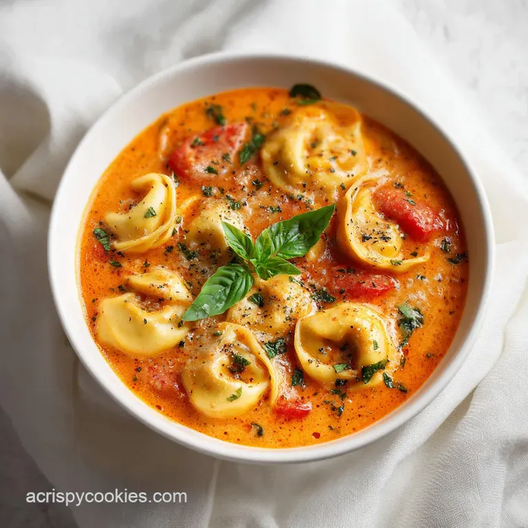 One-Pot Cheesy Tomato Tortellini Soup