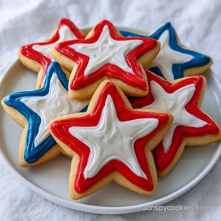 Patriotic Star Sugar Cookies with Icing