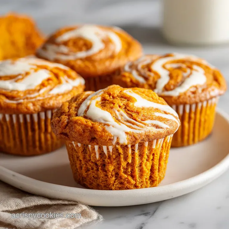 Three fluffy orange cakes with white cream swirls arranged on a rustic wooden platter with a cinnamon stick.