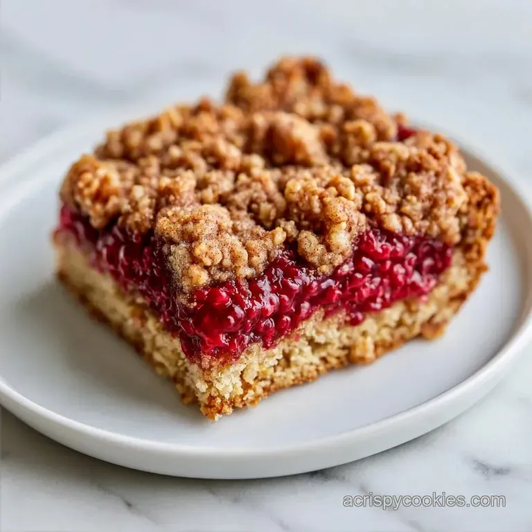 Buttery Raspberry Oatmeal Crumble Bars
